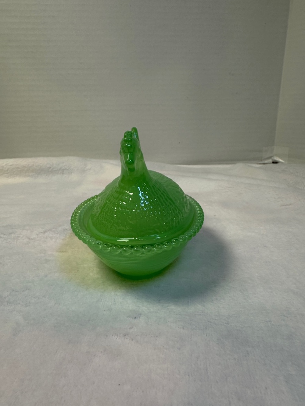 Green Glass Hen on Nest Covered Dish - Home Accents Decor